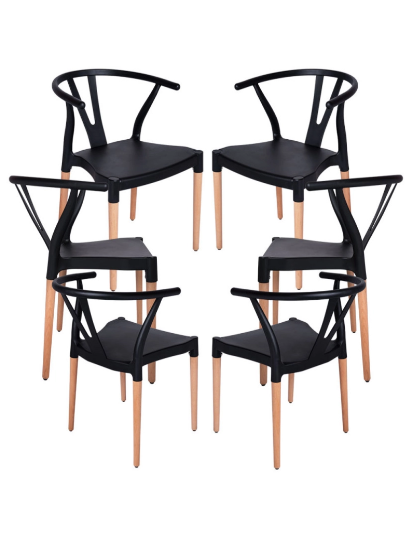 Presentes Miguel - Pack 6 Cadeiras Tahi - Preto