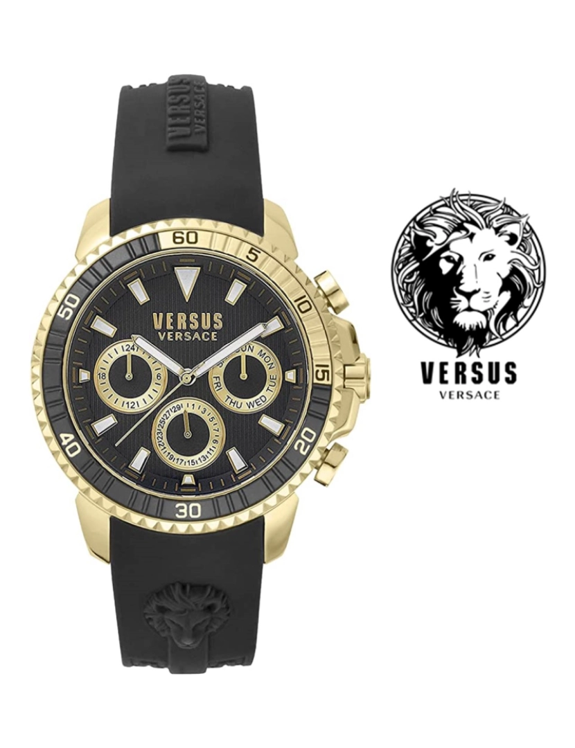 Versus by Versace - Relógio Homem Preto e Dourado