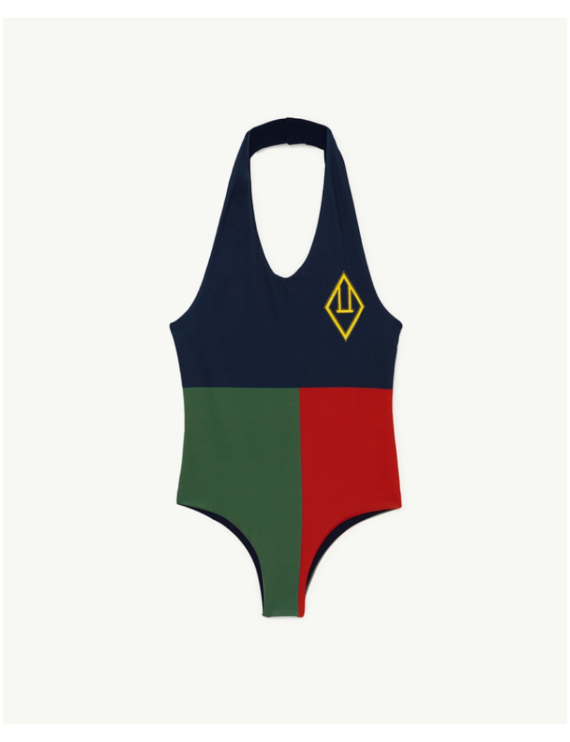 The Animals Observatory - Fish Kids Swimsuit Navy Quadrados 3A