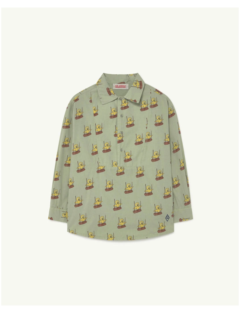 The Animals Observatory - Camisa Kids Mandrill Soft Green Birds