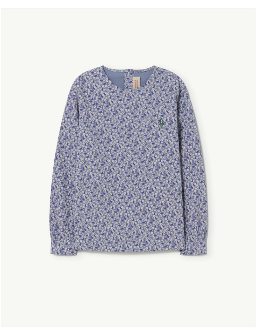 The Animals Observatory - Camisa Marmot Kids Azul_Flores