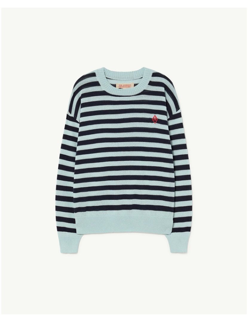 The Animals Observatory - Stripes Bull Kids Sweater Azul_Logo