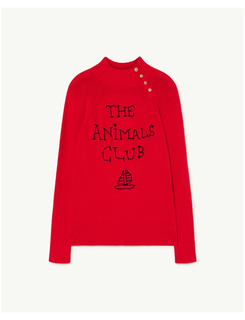 The Animals Observatory - Raven Kids+ Sweater Vermelho_Observatório De Animais