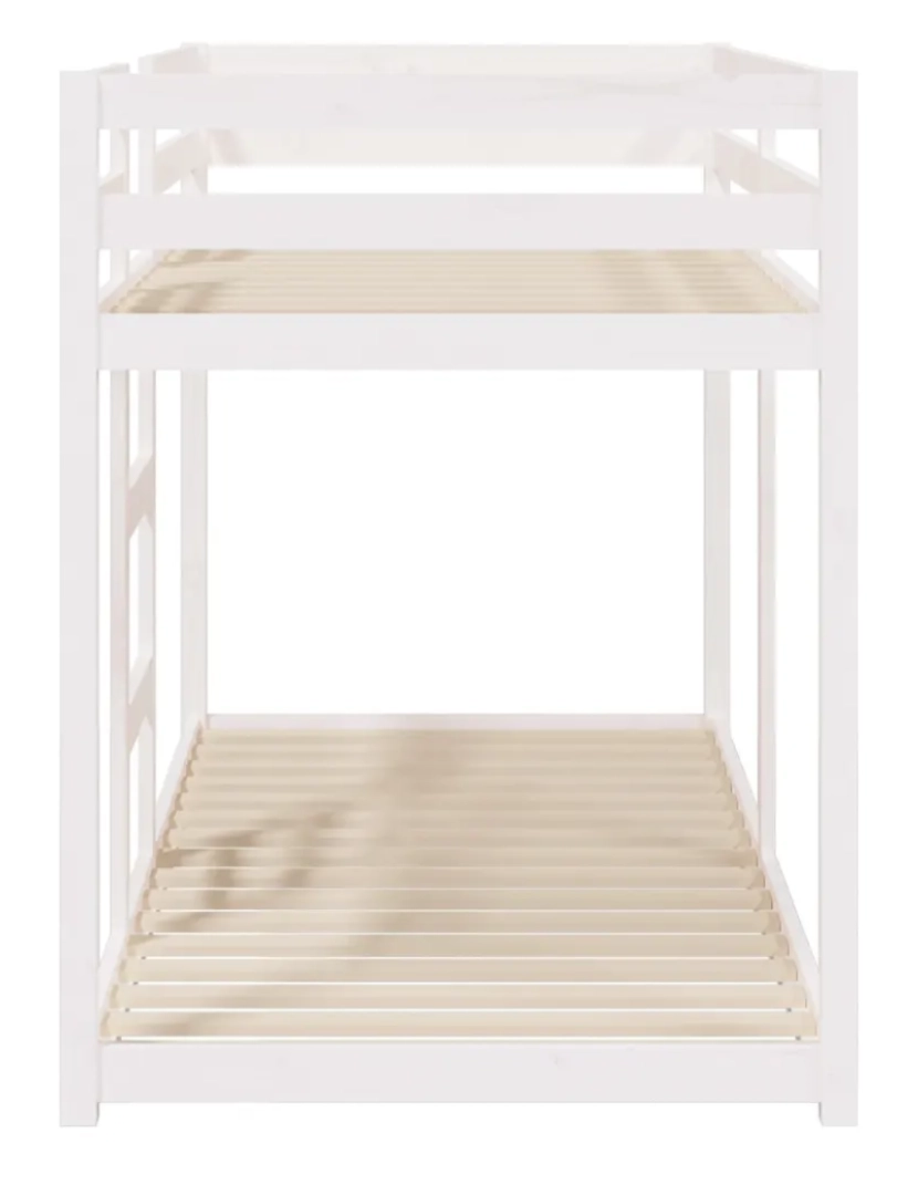 imagem de Beliche，Cama Individual 80x200 cm madeira de pinho maciça branco CFW829366
