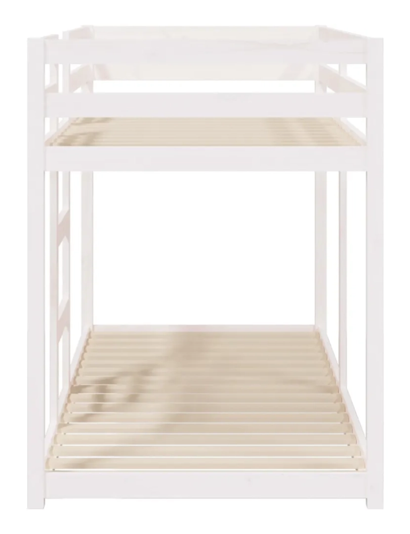 imagem de Beliche，Cama Individual 90x200 cm madeira de pinho maciça branco CFW592796