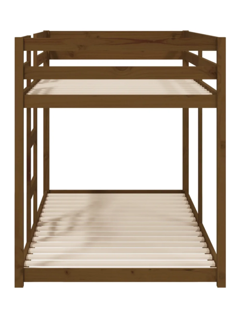 imagem de Beliche，Cama Individual 90x200 cm madeira de pinho maciça castanho mel CFW716146