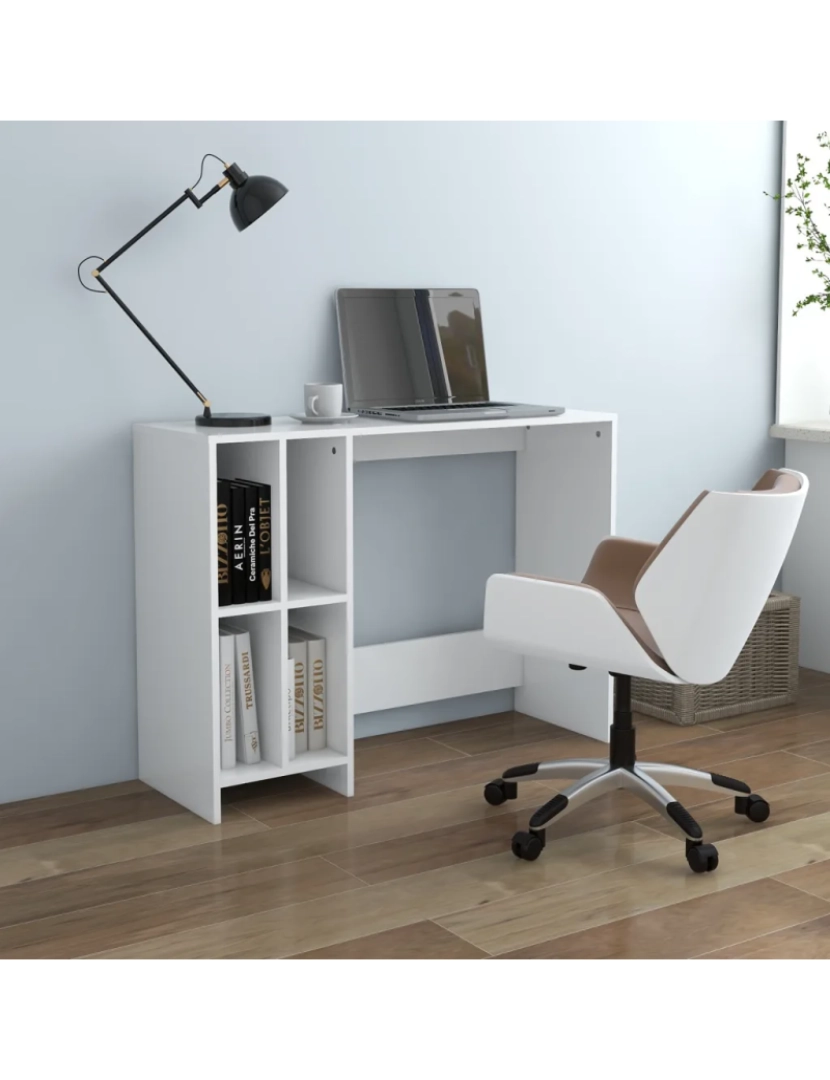 Vidaxl - Secretária，Mesa de estudo, Escrivaninha 102,5x35x75 cm contraplacado branco CFW77022