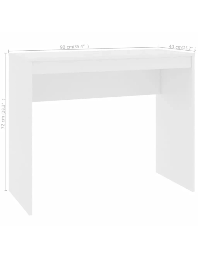 imagem de Secretária，Mesa de estudo, Escrivaninha 90x40x72 cm derivados de madeira branco CFW976356