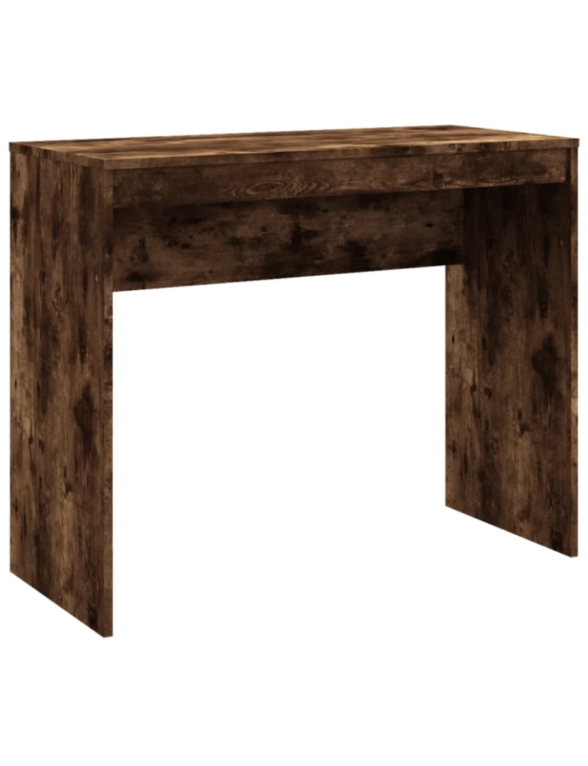imagem de Secretária，Mesa de estudo, Escrivaninha 90x40x72 cm derivados de madeira cor carvalho fumado CFW413242