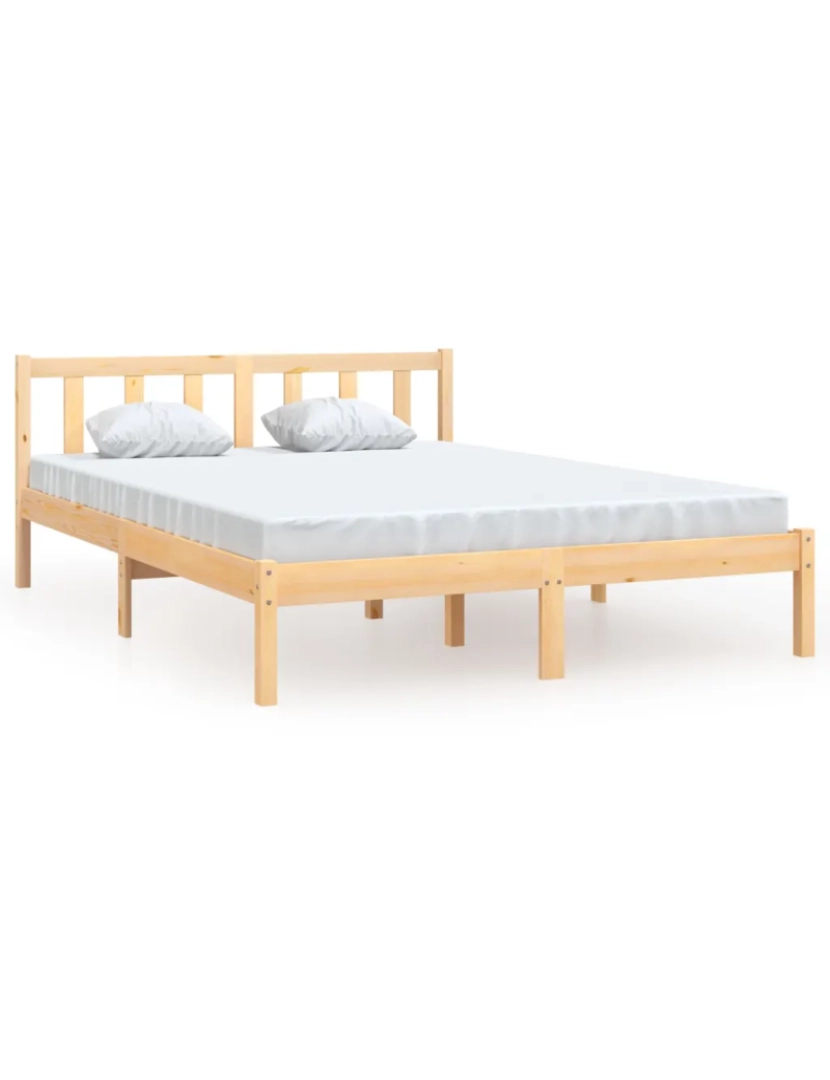 imagem de Cama Casal | Cama de adulto | Estrutura de cama em pinho maciço 160x200 cm CFW4719212