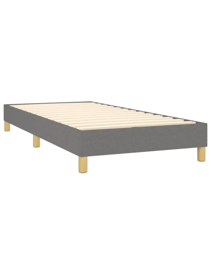 imagem de Cama Individual | Cama de adulto | Estrutura de cama com molas 90x190 cm tecido cinzento-escuro CFW4688214