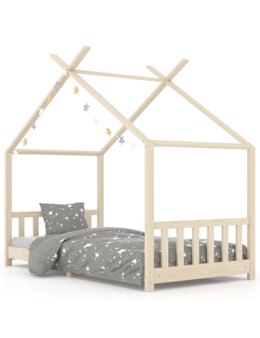 imagem de Cama Individual | Cama de adulto | Estrutura de cama para crianças 90x200 cm pinho maciço CFW2254902