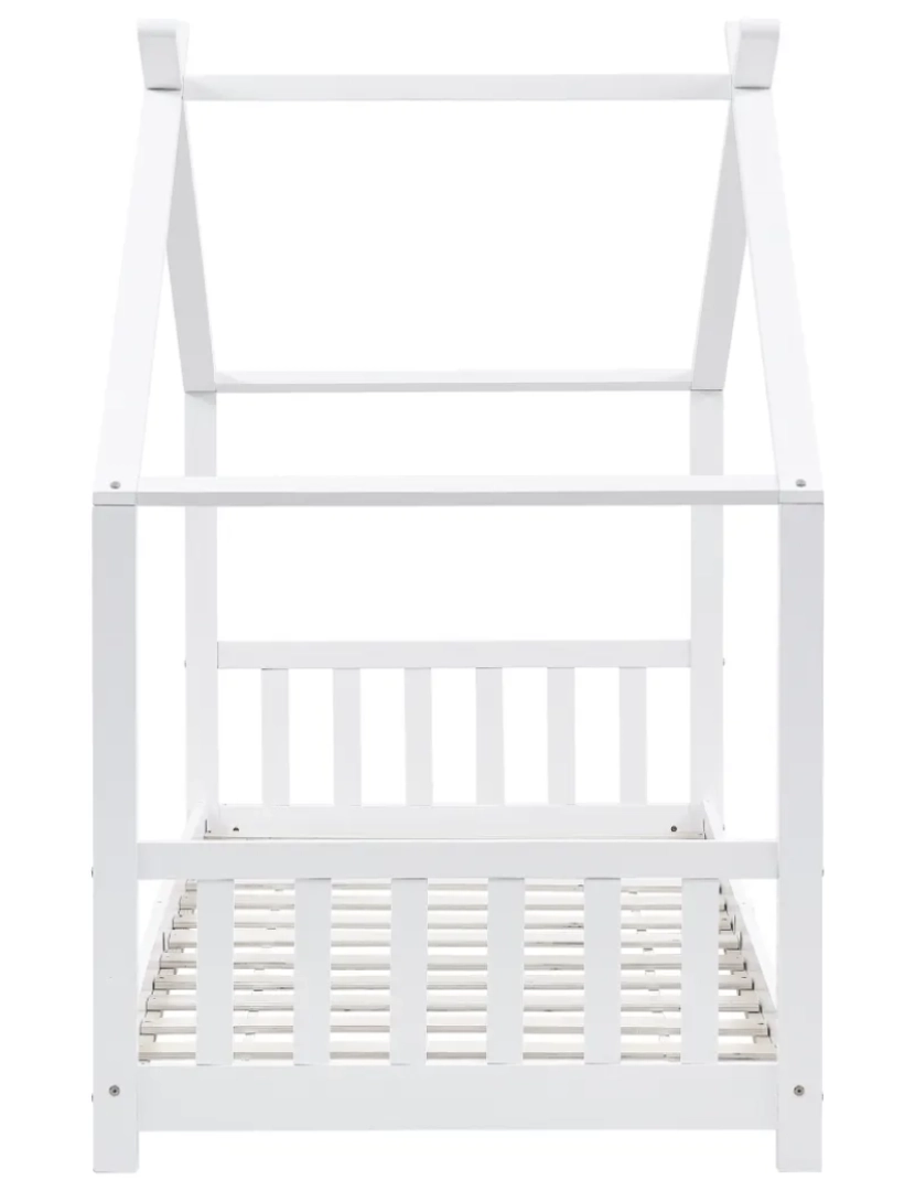 imagem de Cama Individual | Cama de adulto | Estrutura de cama para crianças 90x200 cm pinho maciço branco CFW5331635