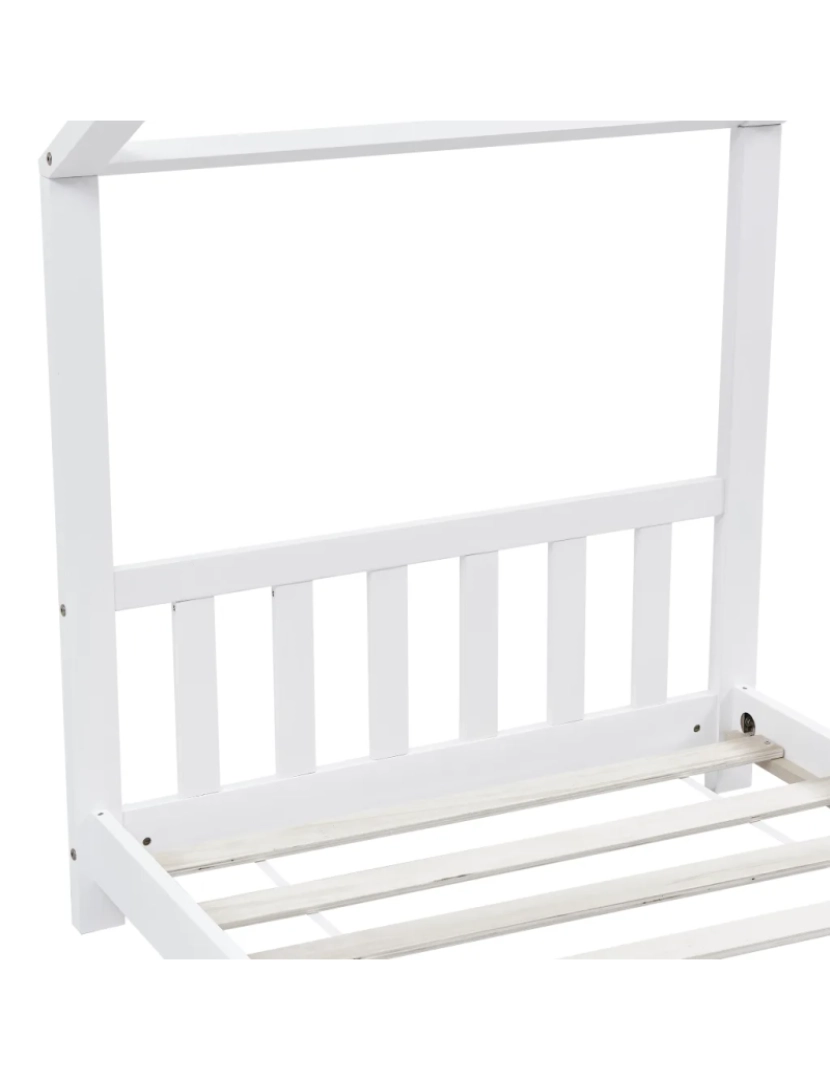 imagem de Cama Individual | Cama de adulto | Estrutura de cama para crianças 90x200 cm pinho maciço branco CFW5331636