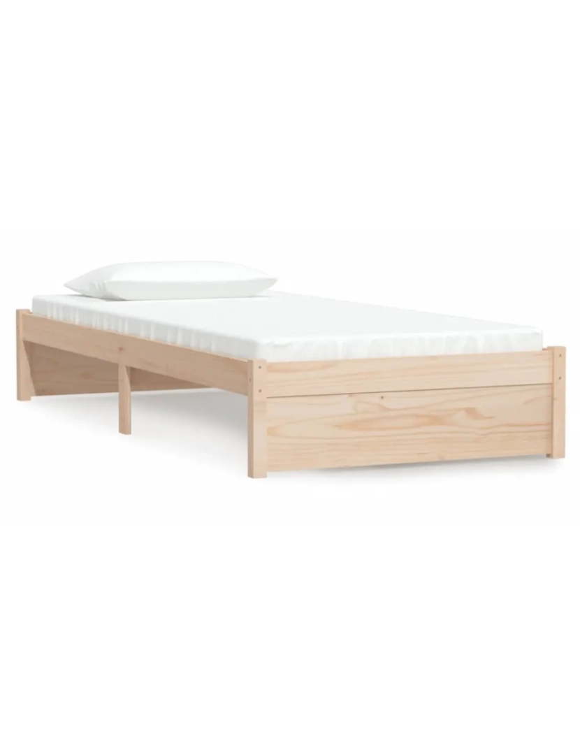 imagem de Cama Individual | Cama de adulto | Estrutura de cama solteiro 90x190 cm madeira maciça CFW4390662