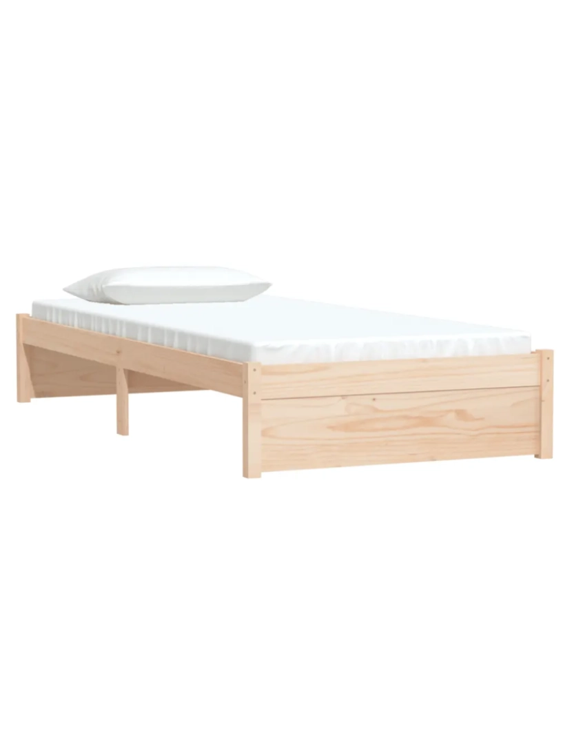 imagem de Cama Individual | Cama de adulto | Estrutura de cama solteiro 90x190 cm madeira maciça CFW4390663