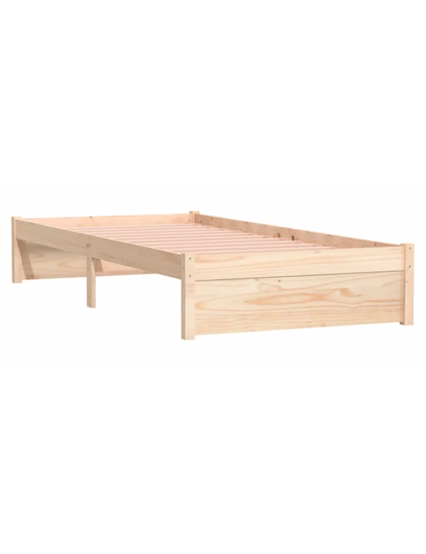 imagem de Cama Individual | Cama de adulto | Estrutura de cama solteiro 90x190 cm madeira maciça CFW4390664