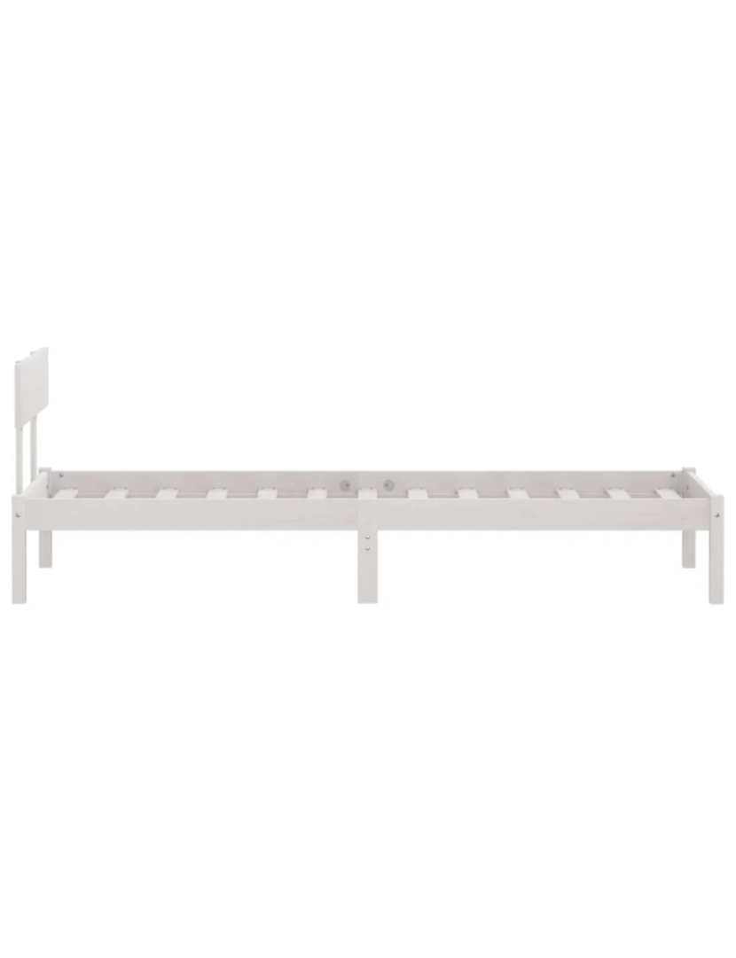 imagem de Cama Individual | Cama de adulto | Estrutura de cama solteiro UK 90x190 cm pinho maciço branco CFW1869215