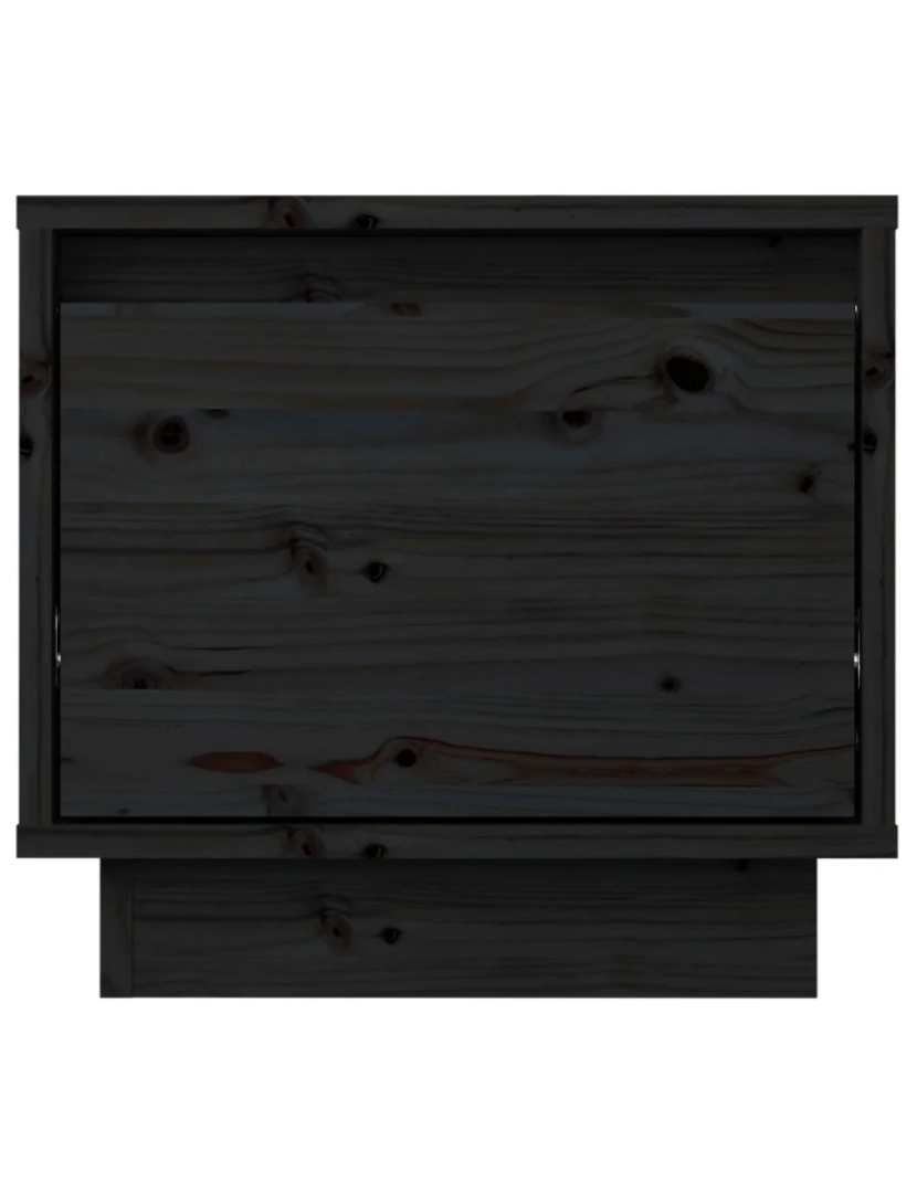 imagem de Mesa de cabeceira | Mesa Auxiliar Moderna | Criado-mudo 35x34x32 cm madeira de pinho maciça preto CFW4047984
