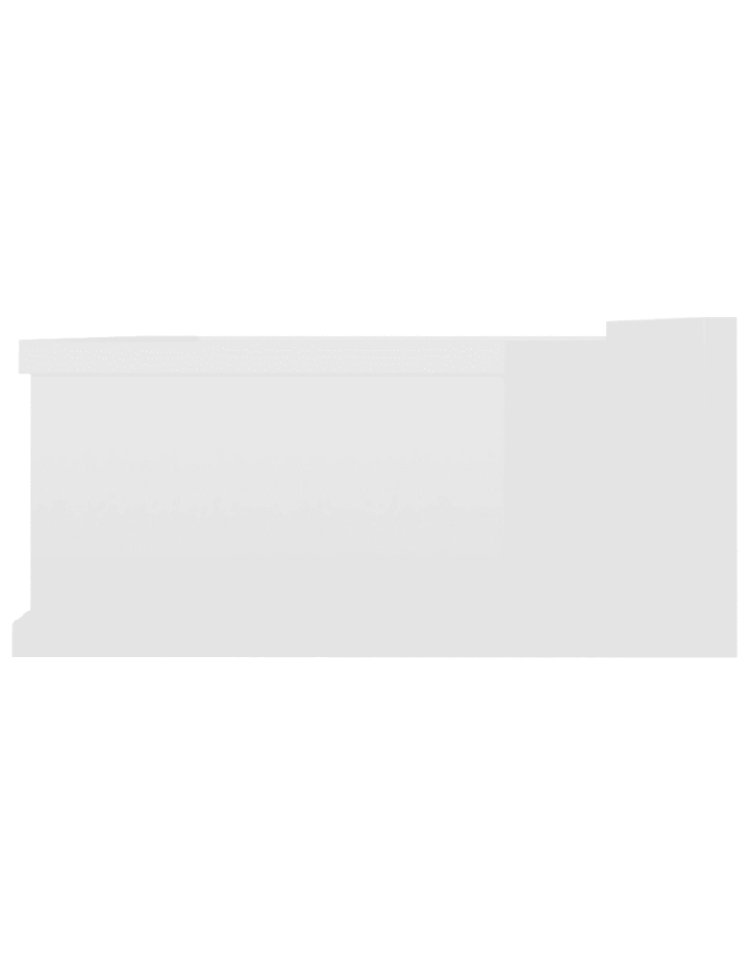 imagem de 2 pcs Mesa de cabeceira | Mesa Auxiliar Moderna | Criado-mudo suspensa 40x30x15 cm branco brilhante CFW3340405