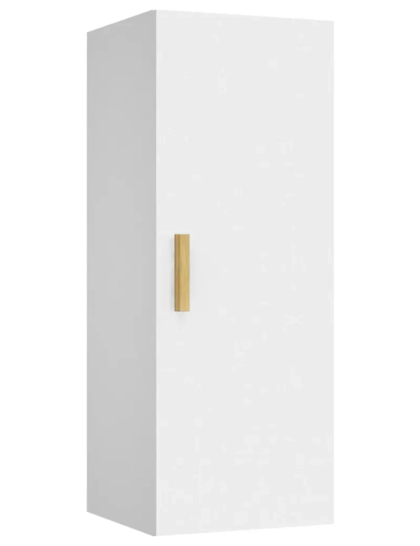 imagem de Armário parede，Armário suspenso 34,5x34x90 cm madeira processada branco CFW8189302