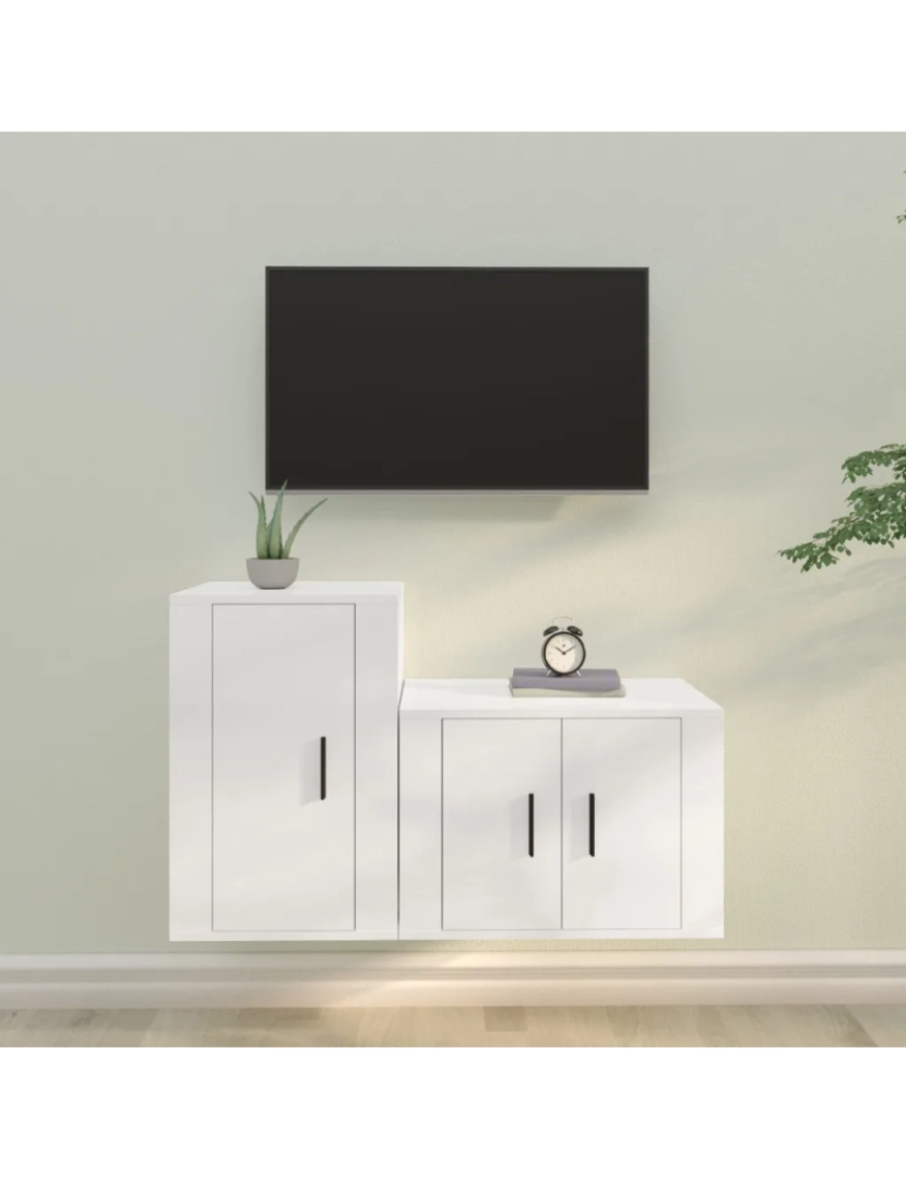 Vidaxl - 2 pcs conjunto móveis de TV，Mobiliário TV de Salon，Combinação Móvel TV derivados de madeira branco CFW894761