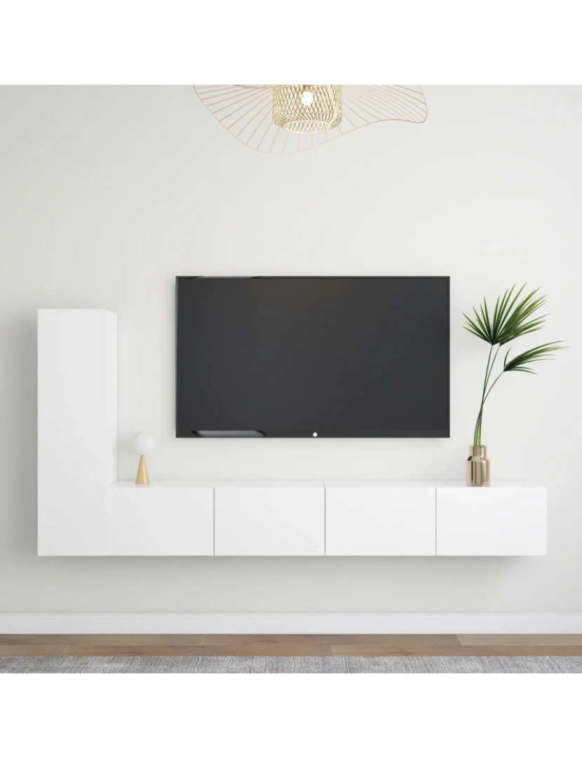 Vidaxl - 3 pcs conjunto de móveis de TV，Mobiliário TV de Salon，Combinação Móvel TV contraplacado branco CFW147886