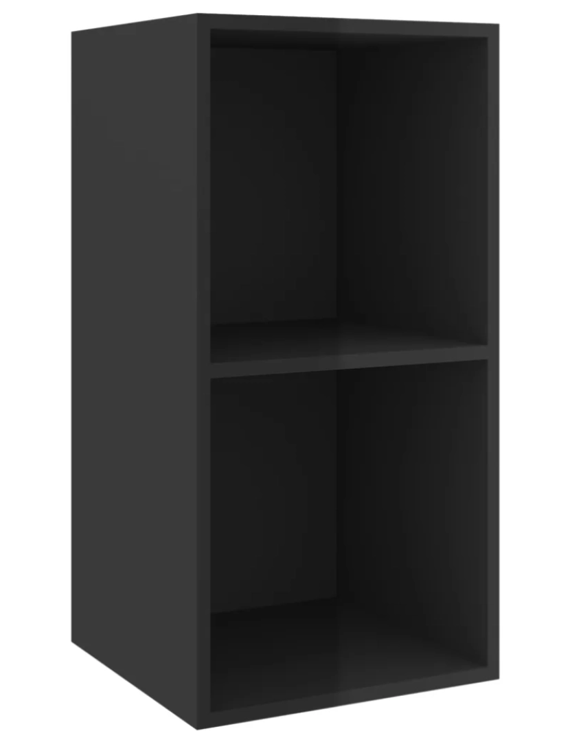 imagem de 3 pcs conjunto de móveis de TV，Mobiliário TV de Salon，Combinação Móvel TV contraplacado preto brilhante CFW8469494