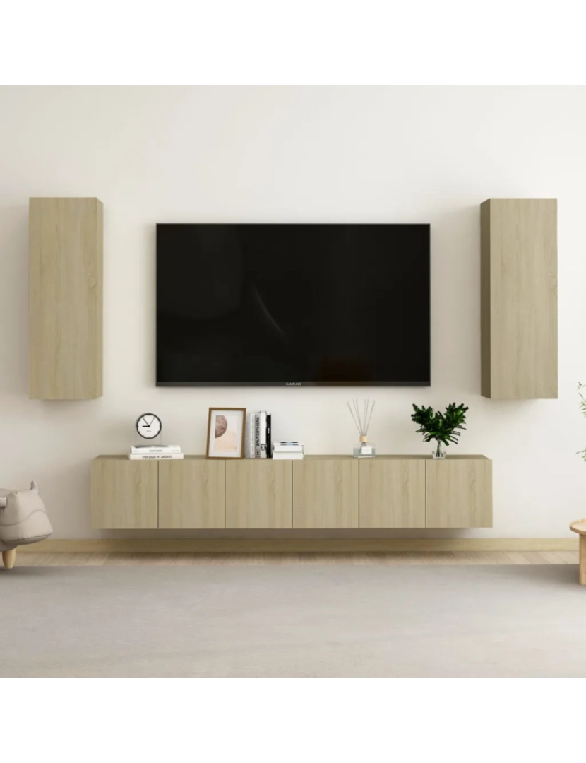 Vidaxl - 5 pcs conjunto de móveis de TV，Mobiliário TV de Salon，Combinação Móvel TV contraplacado carvalho sonoma CFW730805