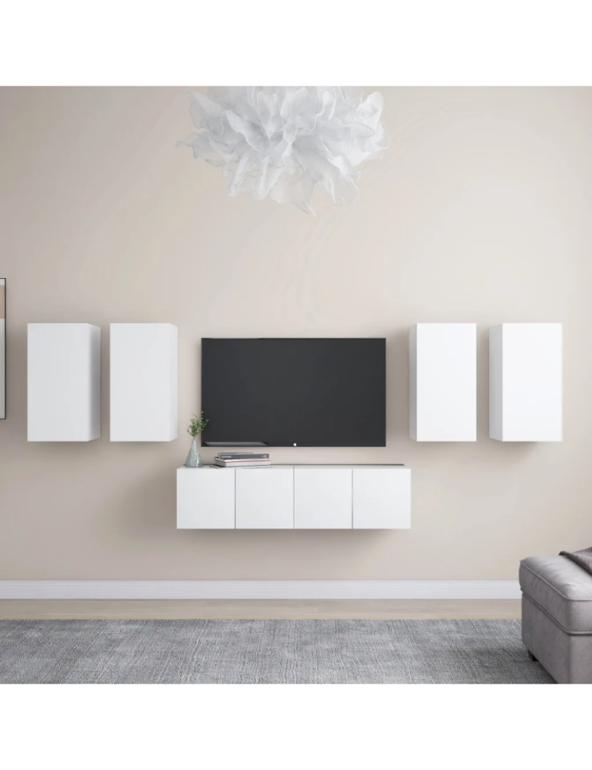 Vidaxl - 6 pcs conjunto de móveis de TV，Mobiliário TV de Salon，Combinação Móvel TV contraplacado branco CFW304746