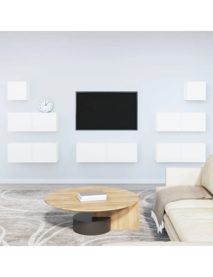 Vidaxl - 7 pcs conjunto de móveis de TV，Mobiliário TV de Salon，Combinação Móvel TV derivados de madeira branco CFW846279