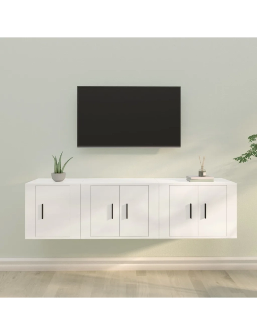 Vidaxl - 3 pcs Conjunto móveis de TV，Mobiliário TV de Salon，Combinação Móvel TV madeira processada branco CFW217710