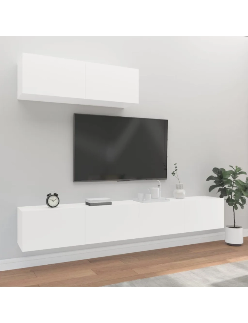 Vidaxl - 3 pcs Conjunto móveis de TV，Mobiliário TV de Salon，Combinação Móvel TV madeira processada branco CFW959112