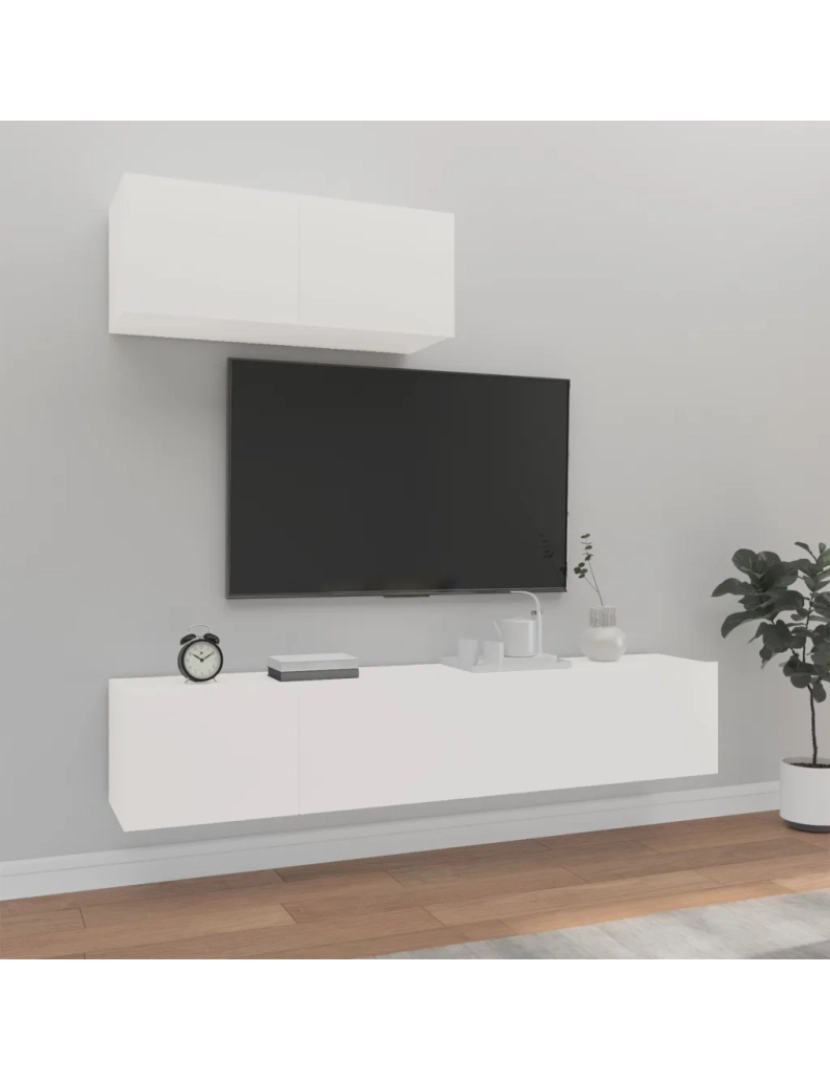 Vidaxl - 3 pcs Conjunto móveis de TV，Mobiliário TV de Salon，Combinação Móvel TV madeira processada branco CFW424546