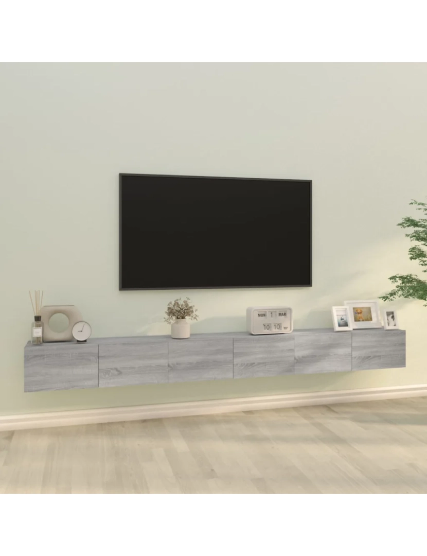 Vidaxl - 3 pcs Conjunto móveis de TV，Mobiliário TV de Salon，Combinação Móvel TV madeira processada sonoma cinza CFW844487
