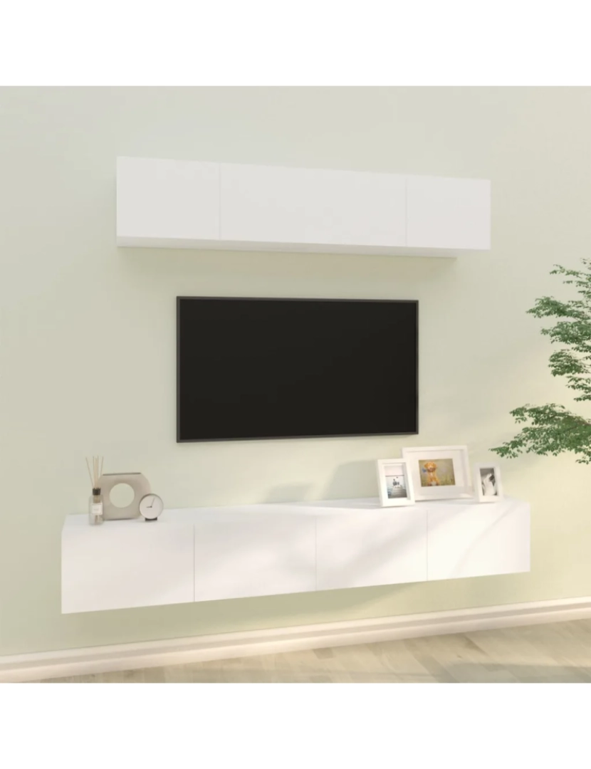 Vidaxl - 4 pcs Conjunto móveis de TV，Mobiliário TV de Salon，Combinação Móvel TV madeira processada branco CFW700859