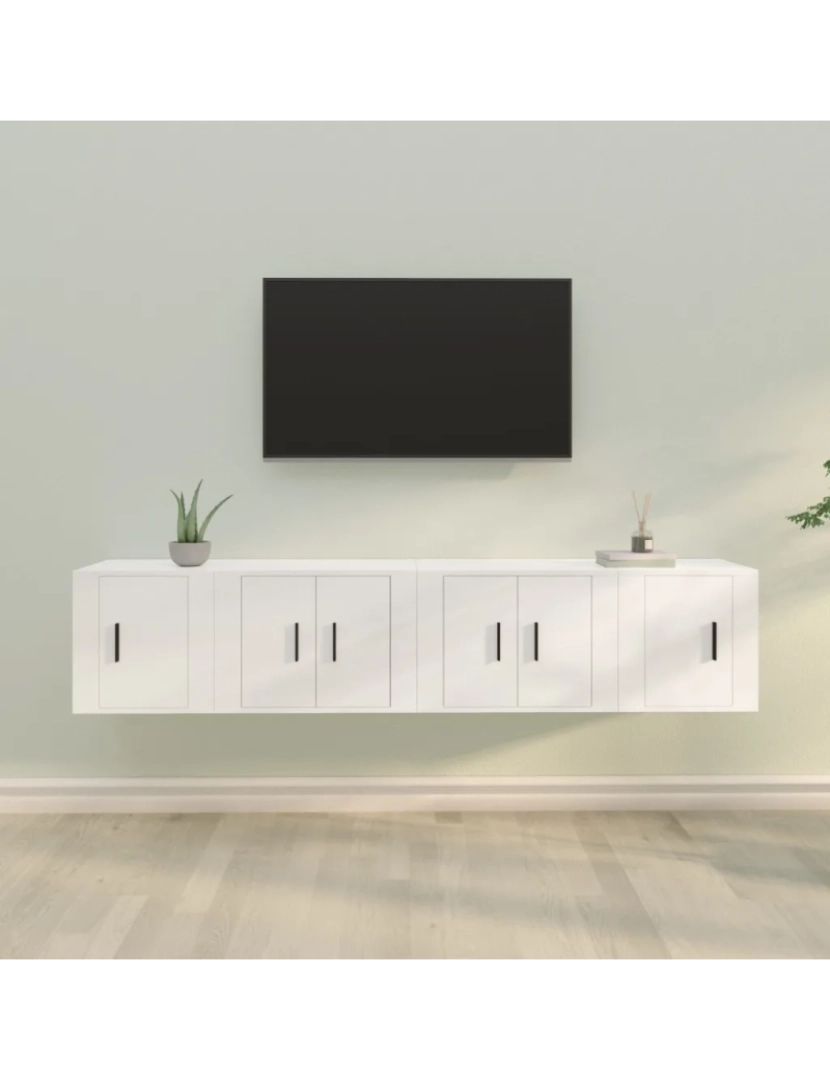 Vidaxl - 4 pcs Conjunto móveis de TV，Mobiliário TV de Salon，Combinação Móvel TV madeira processada branco CFW570797