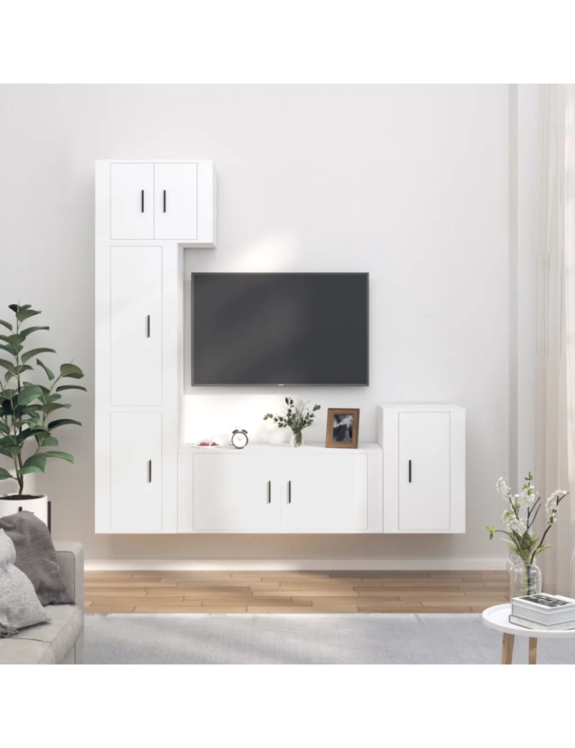 Vidaxl - 5 pcs Conjunto móveis de TV，Mobiliário TV de Salon，Combinação Móvel TV madeira processada branco CFW984256