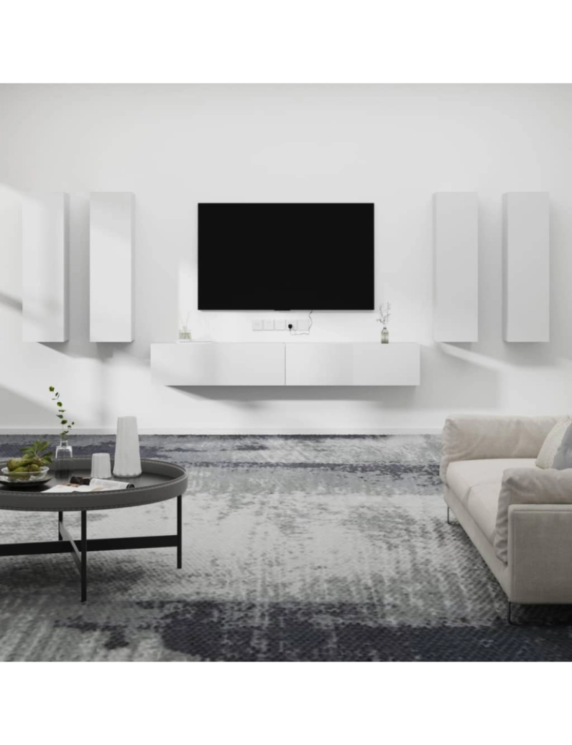 Vidaxl - 6 pcs Conjunto móveis de TV，Mobiliário TV de Salon，Combinação Móvel TV madeira processada branco CFW342052