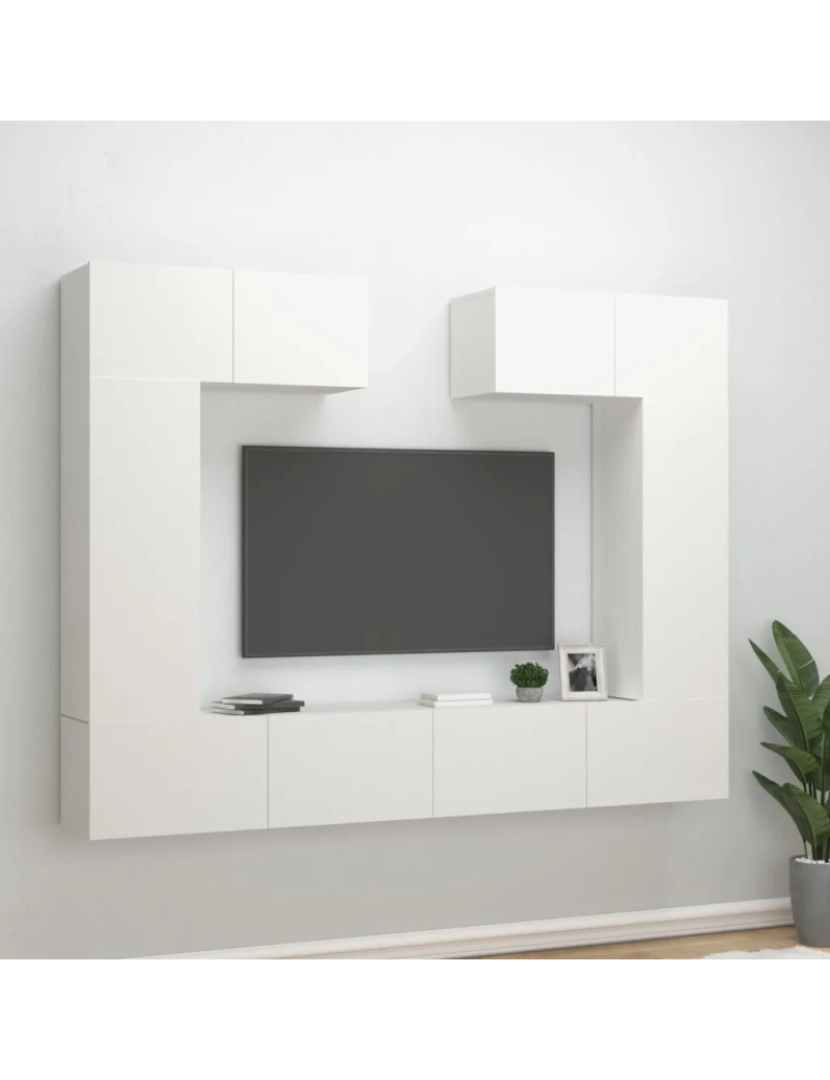 Vidaxl - 6 pcs Conjunto móveis de TV，Mobiliário TV de Salon，Combinação Móvel TV madeira processada branco CFW268611