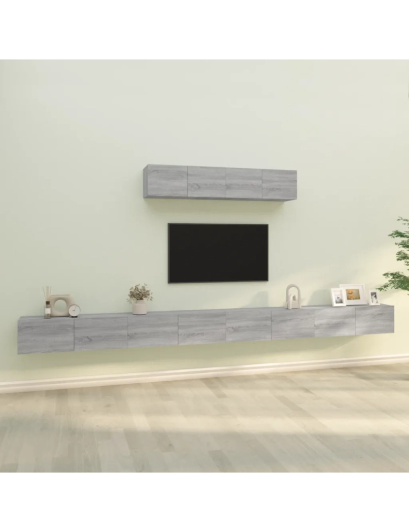 Vidaxl - 6 pcs Conjunto móveis de TV，Mobiliário TV de Salon，Combinação Móvel TV madeira processada sonoma cinza CFW258766