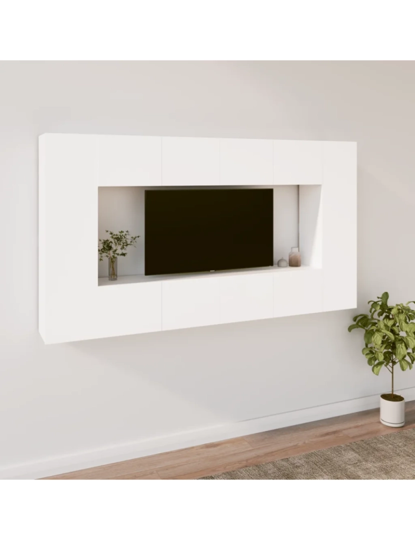 Vidaxl - 8 pcs Conjunto móveis de TV，Mobiliário TV de Salon，Combinação Móvel TV madeira processada branco CFW516825