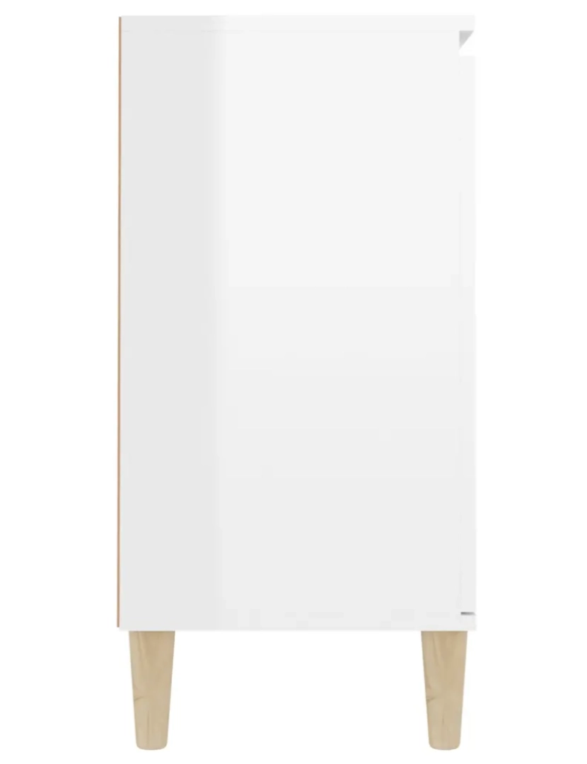 imagem de Aparador，Armário de Armazenamento 103,5x35x70 cm contraplacado branco brilhante CFW6873726