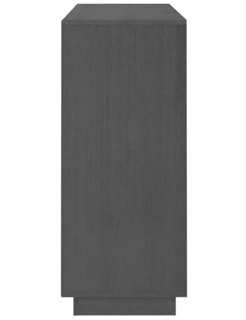 imagem de Aparador，Armário de Armazenamento 104,5x34x80 cm madeira de pinho maciça cinzento CFW2048007
