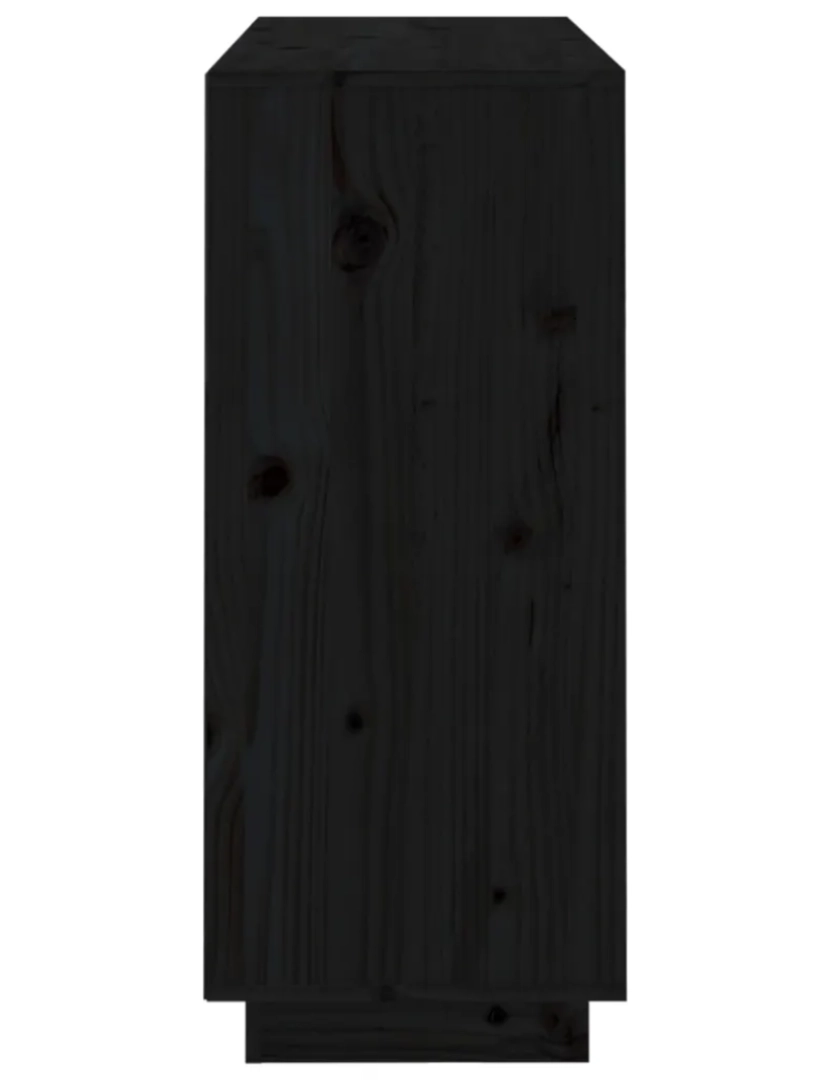 imagem de Aparador，Armário de Armazenamento 104,5x34x80 cm madeira de pinho maciça preto CFW1819807