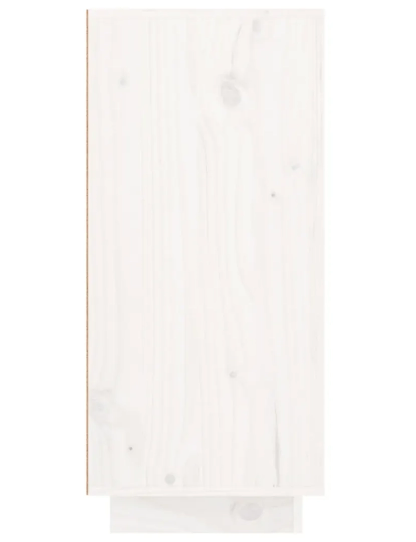 imagem de Aparador，Armário de Armazenamento 111x34x75 cm madeira de pinho maciça branco CFW9486137