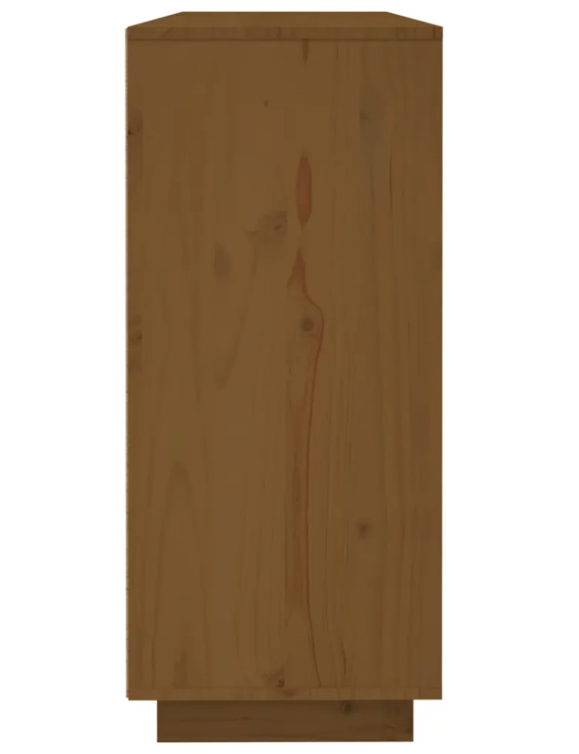 imagem de Aparador，Armário de Armazenamento 120x35x80 cm madeira de pinho maciça castanho-mel CFW3754037