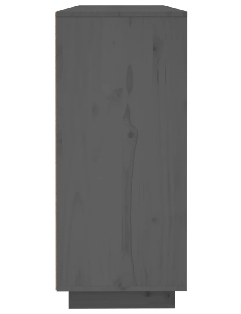 imagem de Aparador，Armário de Armazenamento 120x35x80 cm madeira de pinho maciça cinza CFW4514317