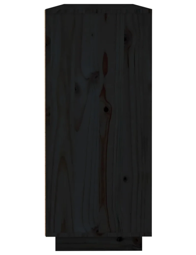 imagem de Aparador，Armário de Armazenamento 120x35x80 cm madeira de pinho maciça preto CFW5063167