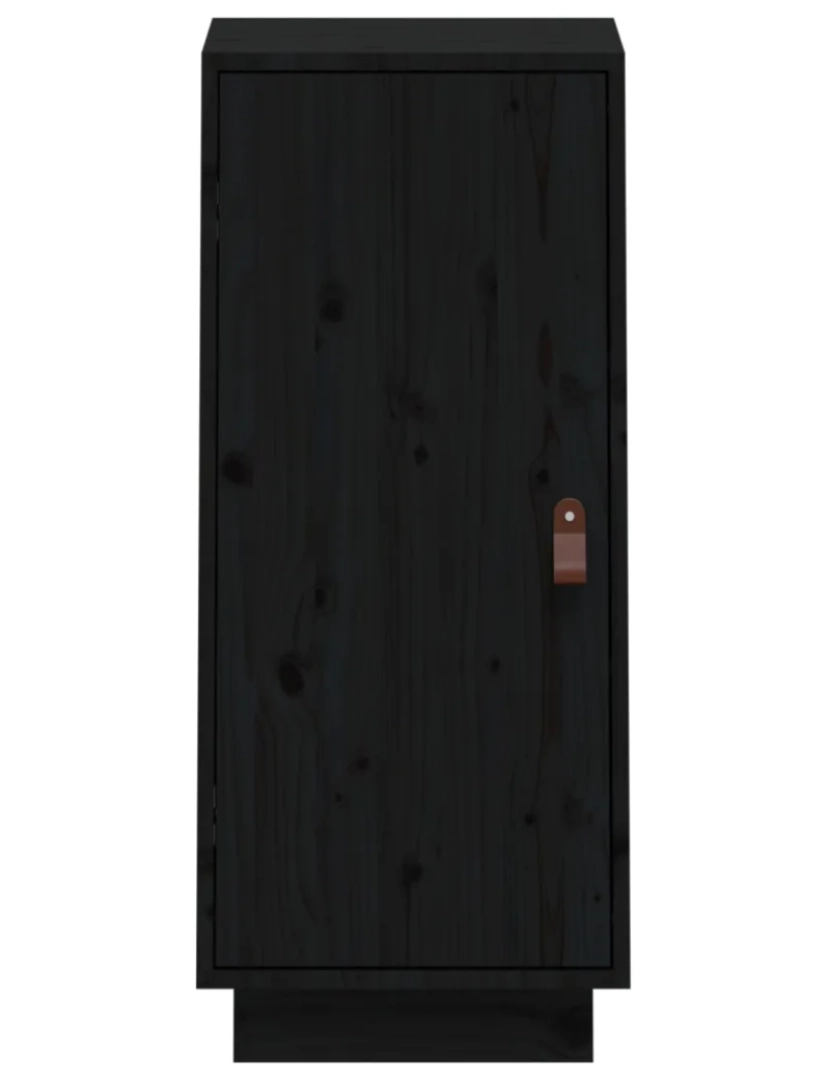 imagem de Aparador，Armário de Armazenamento 34x40x75 cm madeira de pinho maciça preto CFW4061893